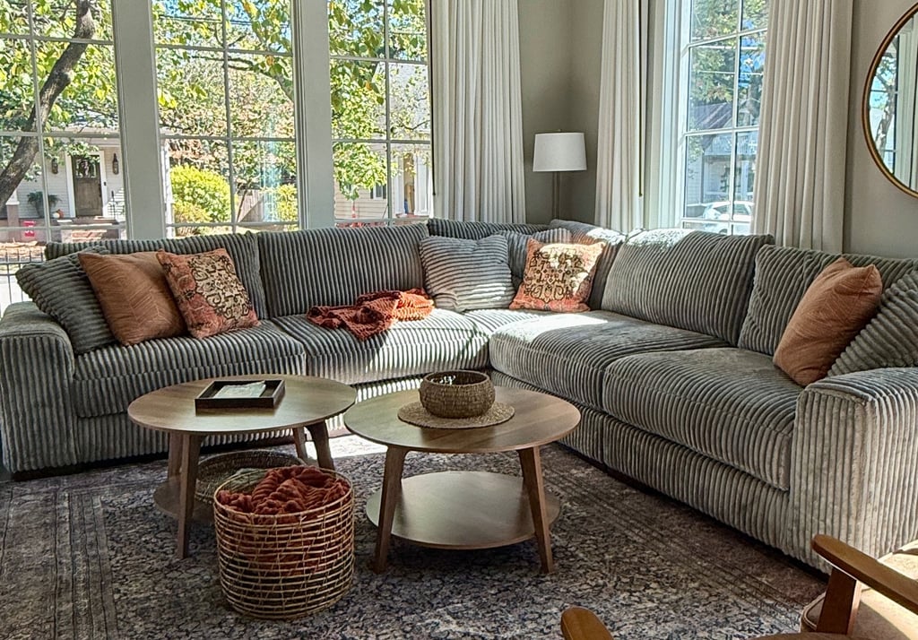 Family gathering in luxury home